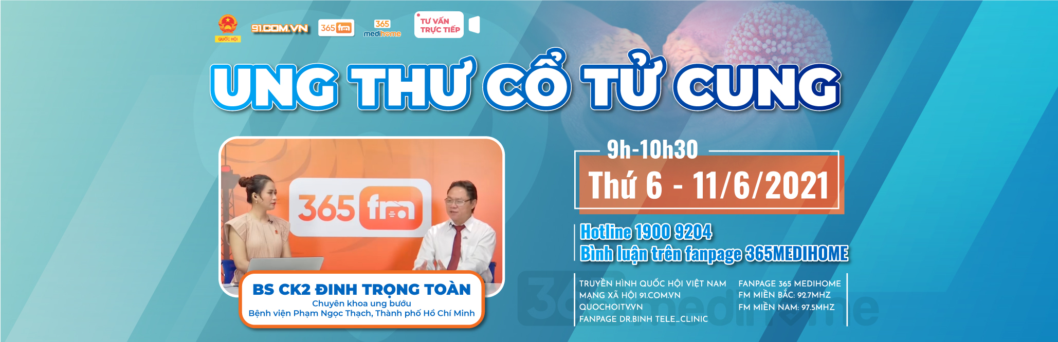[Truyền hình trực tiếp] UNG THƯ CỔ TỬ CUNG - PKĐKO 365MEDIHOME